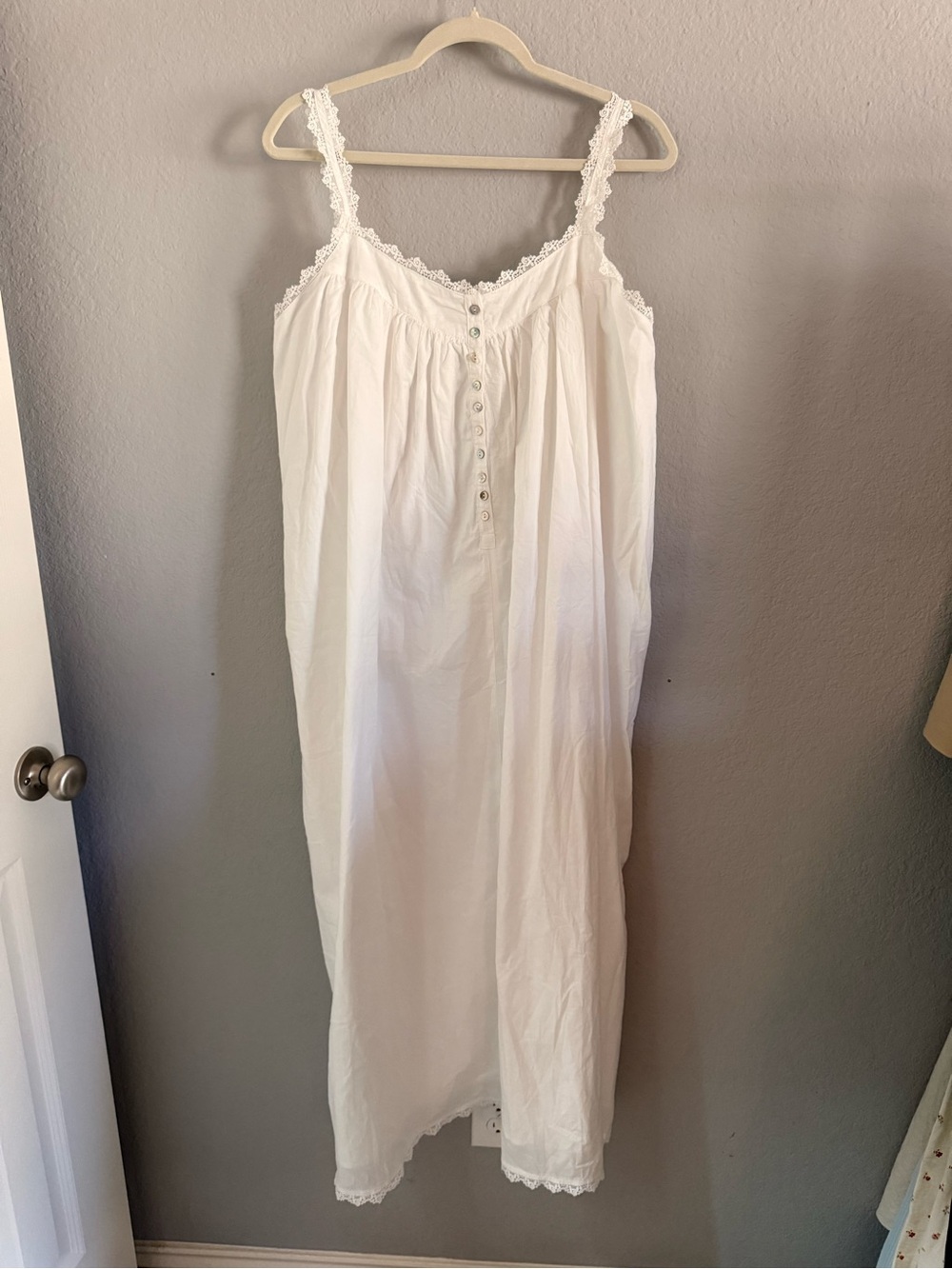 Worth Collective White Lace Trim Prairie Maxi Dress XL